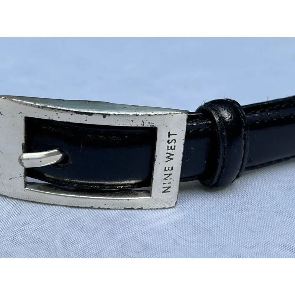 Nine West Genuine Bonded Leather Square Belt Buckle - XL 40" long